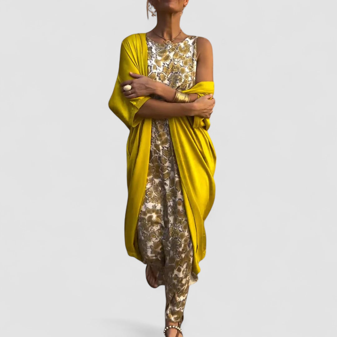 Chic Parsienne™ | Melanie - Robe élégante avec gilet