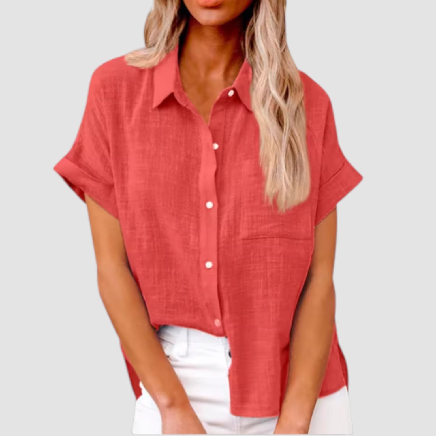 Chic Parsienne™ | Lova – Chemise à manches courtes en mélange de viscose douce