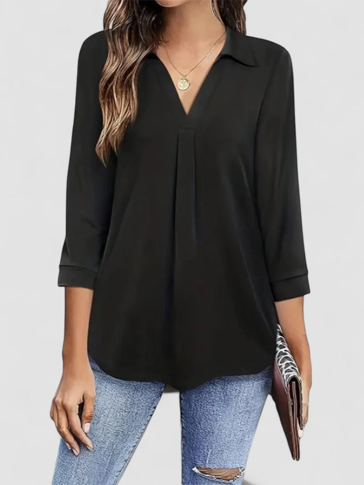 Chic Parsienne™ | Linnea – Haut élégant décontracté avec décolleté en V