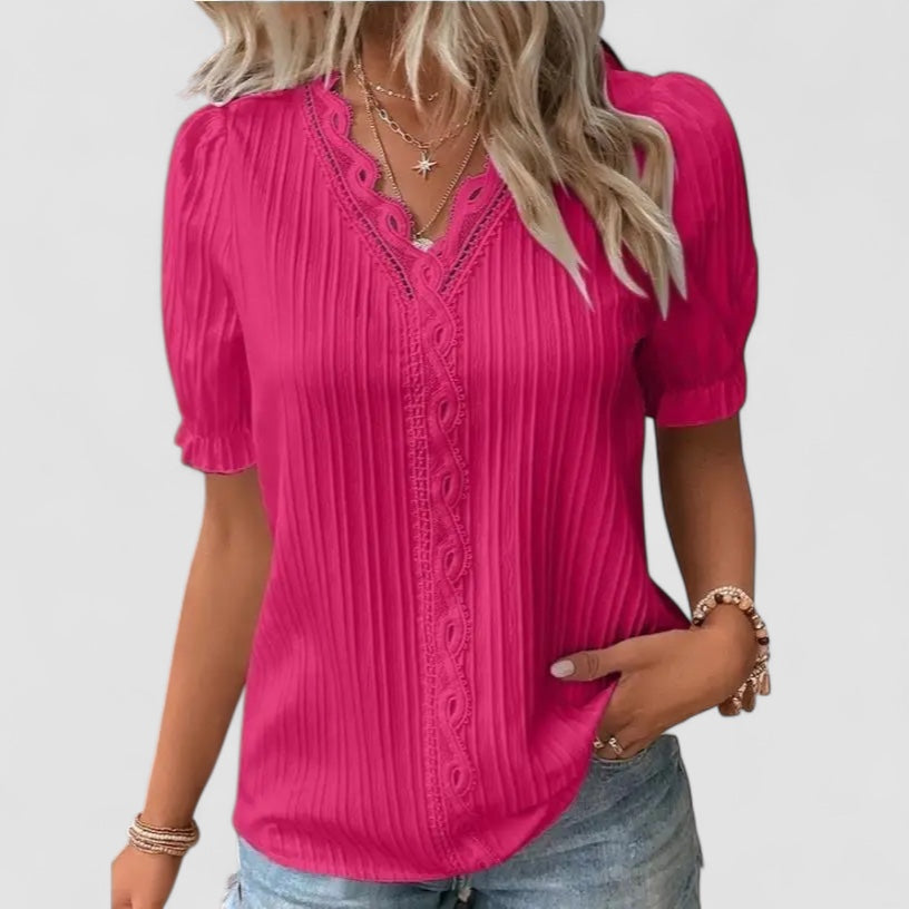 Chic Parsienne™ | Mira – Haut féminin avec des détails en dentelle