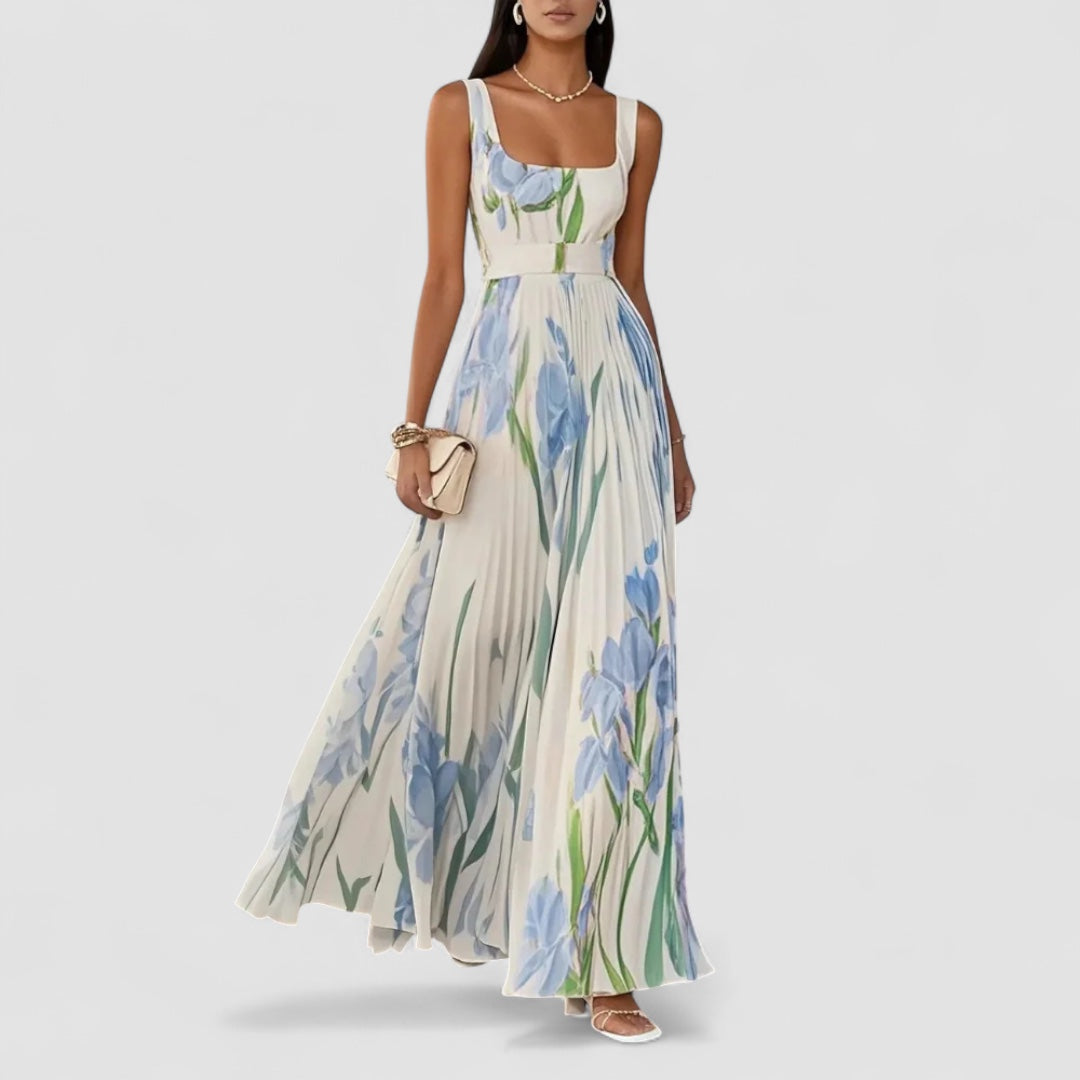 Chic Parsienne™ | Élégante robe longue plissée à fleurs pour femmes